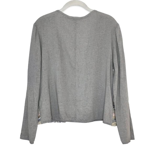 Linen Jacket with Sequins Front - Size S - Picture 5 of 8